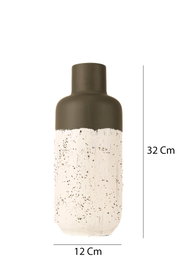 Aberto Design BK004 Maceta Decorativa de Cerámica Pintada a Mano Blanca